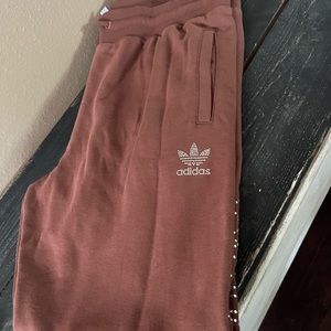 Adidas sweat pants with jeweled logo XL
